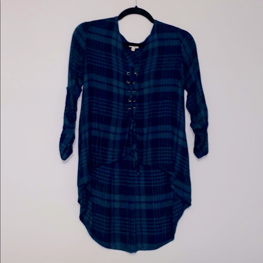 Navy and Green Top